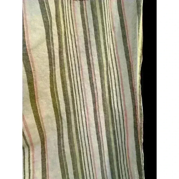 Liz Claiborne Multi Stripe Belted Crop Pants Size M Medium I Seam 22” - Picture 3 of 11